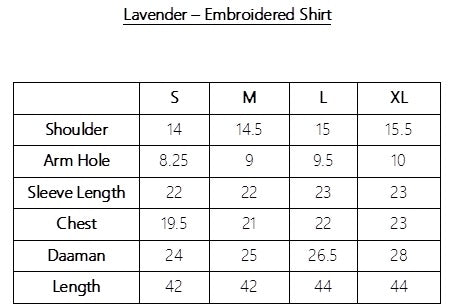Lavender - Embroidered Shirt