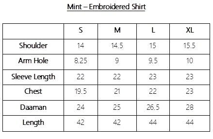 Mint - Embroidered Shirt