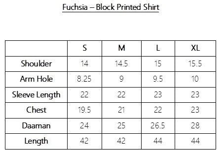 Fuchia - Block Printed Shirt