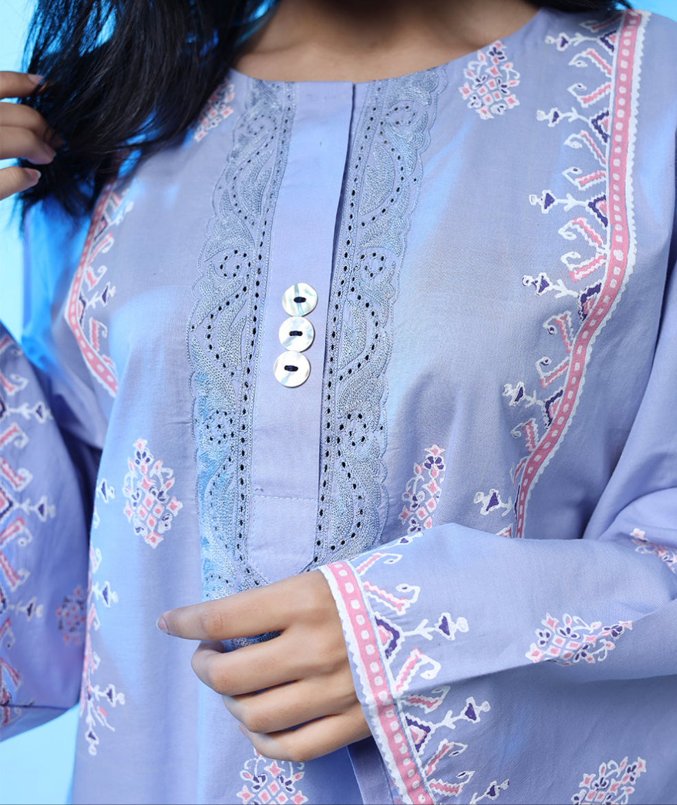 Gul Fishan - Sky Blue Matching Set