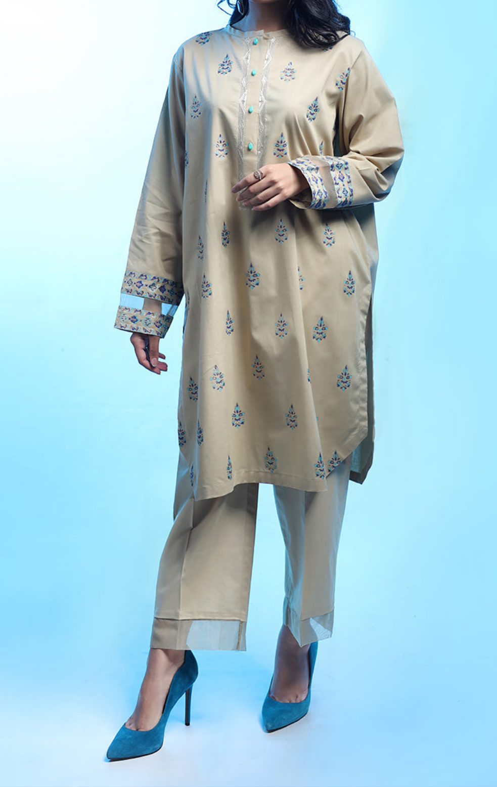 Gul Moher - Beige Matching Set