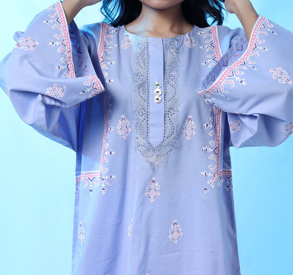 Gul Fishan - Sky Blue Matching Set