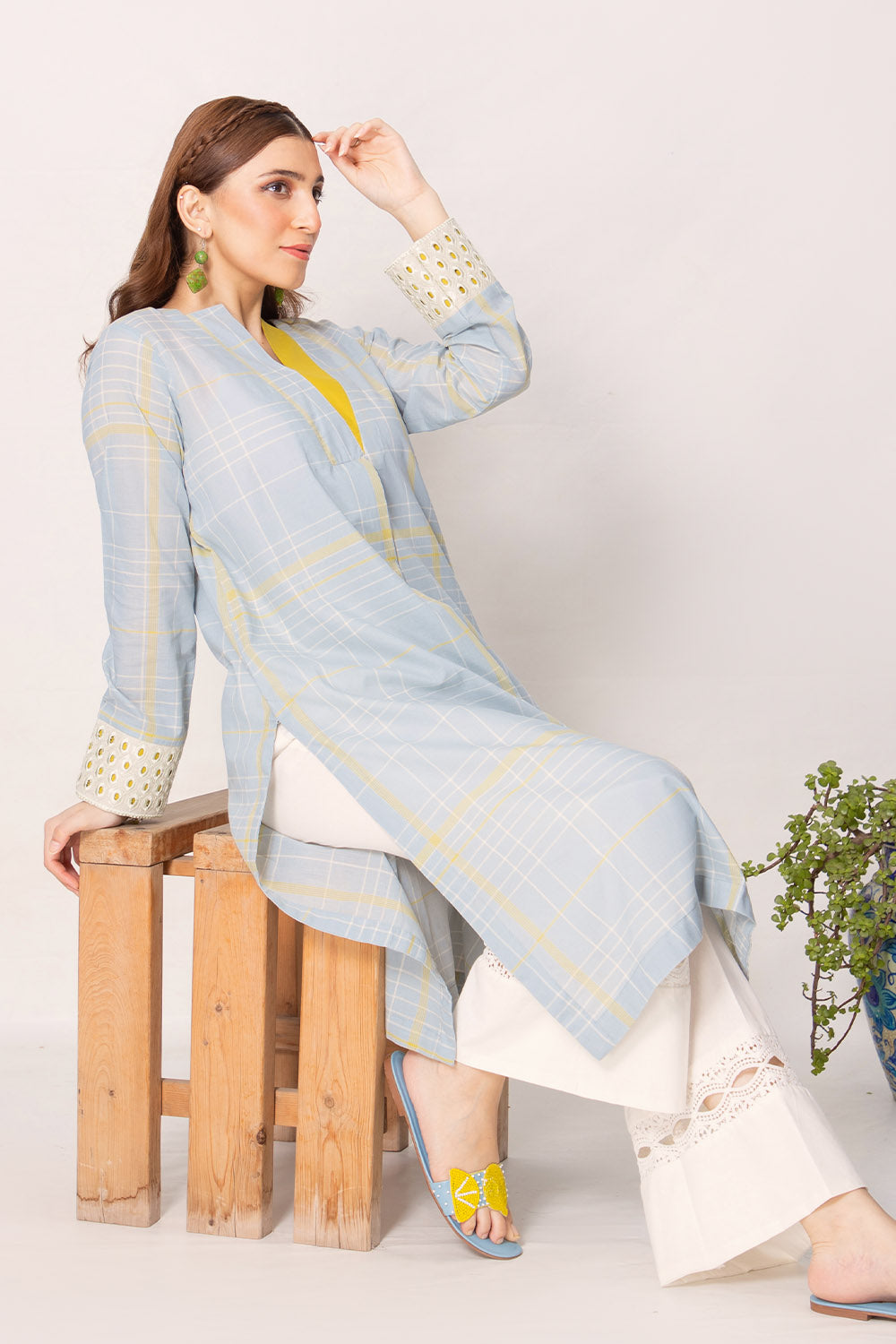 Mint - Embroidered Shirt