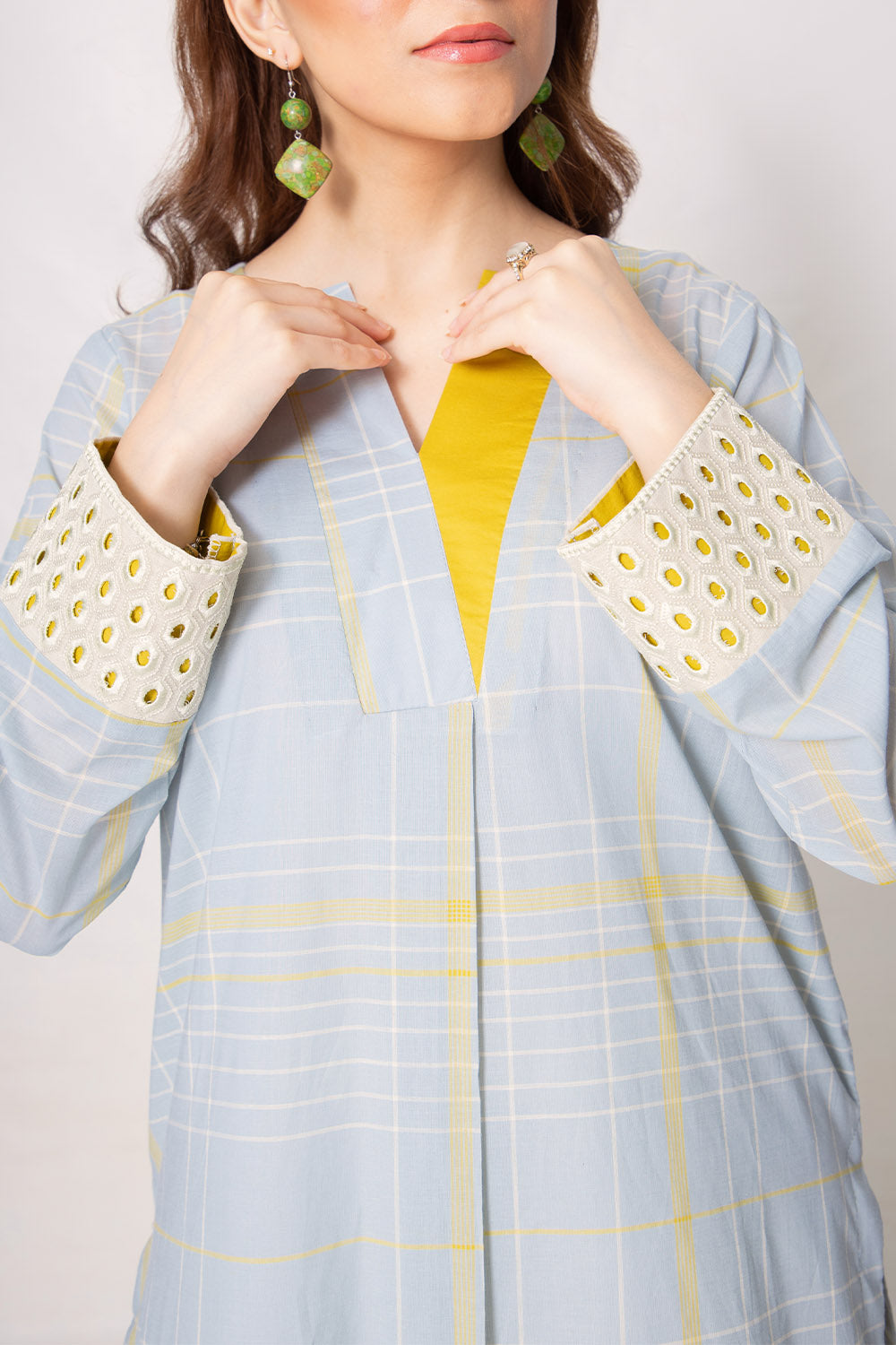 Mint - Embroidered Shirt