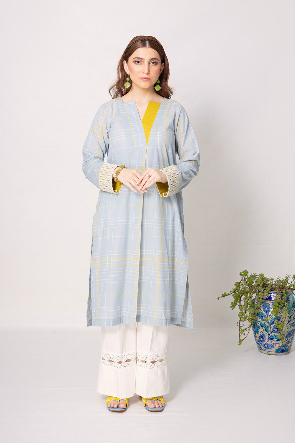 Mint - Embroidered Shirt