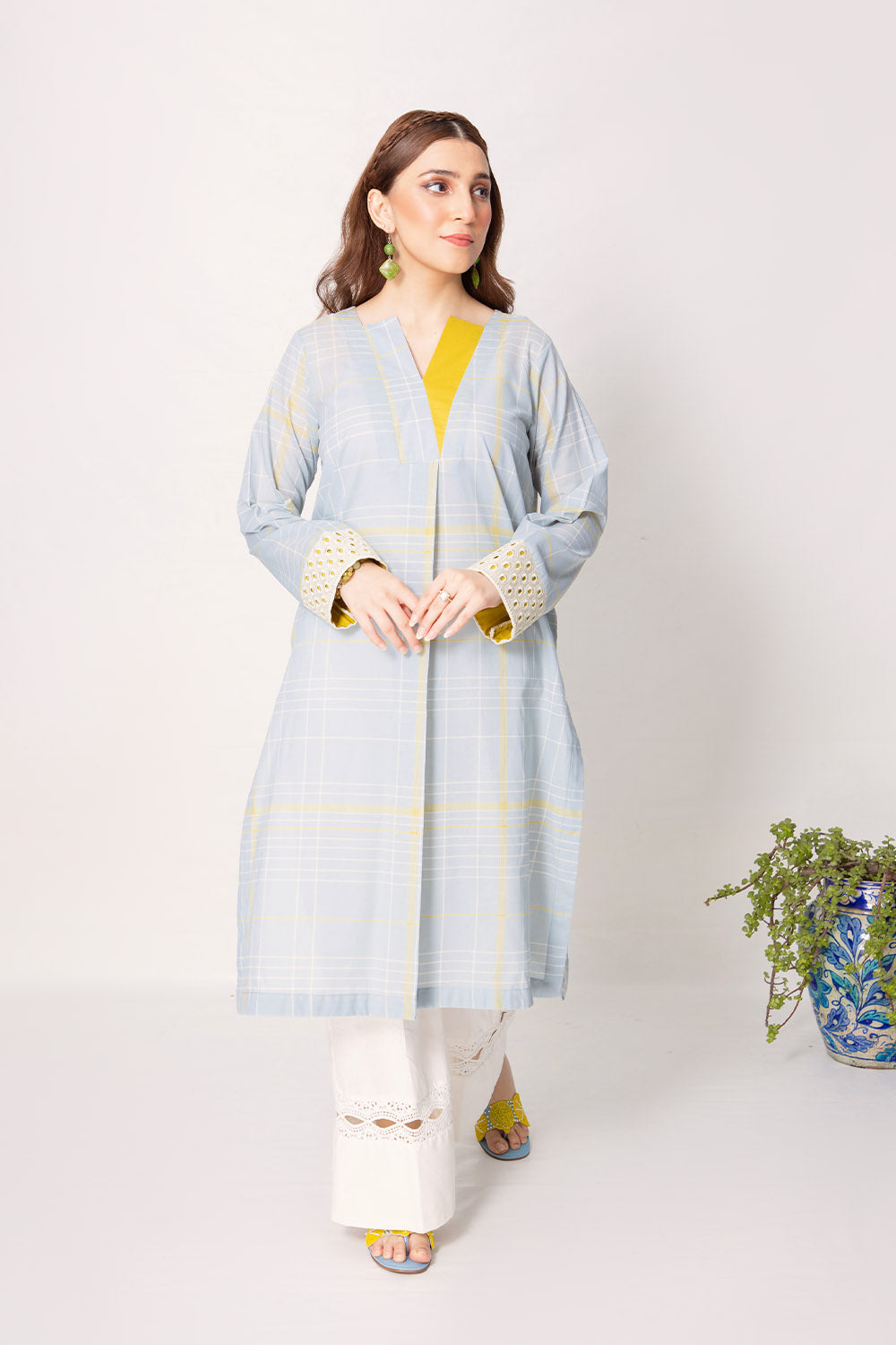 Mint - Embroidered Shirt