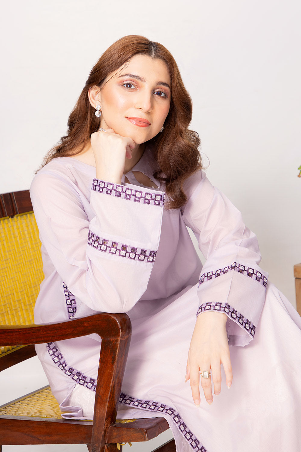 Lavender - Embroidered Shirt