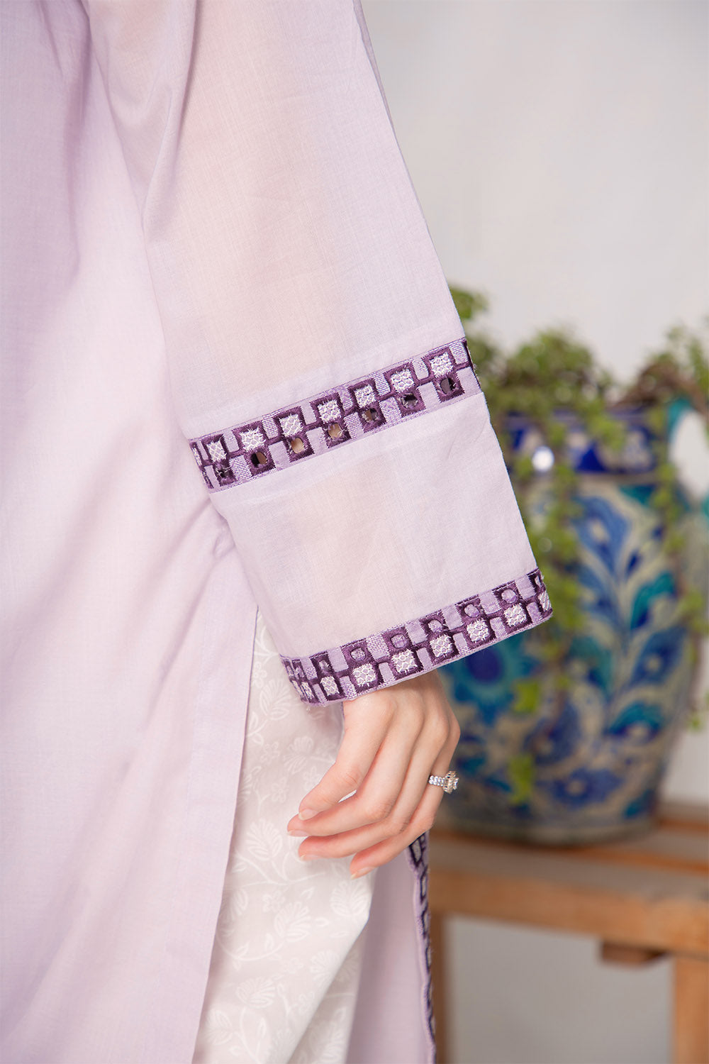 Lavender - Embroidered Shirt
