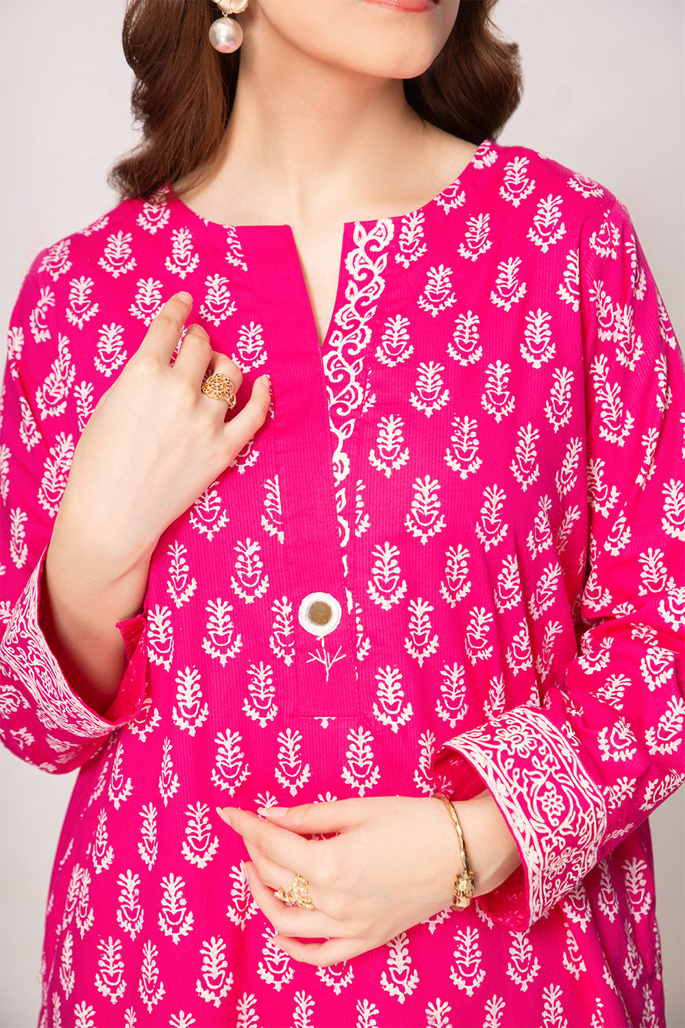 Fuchia - Block Printed Shirt