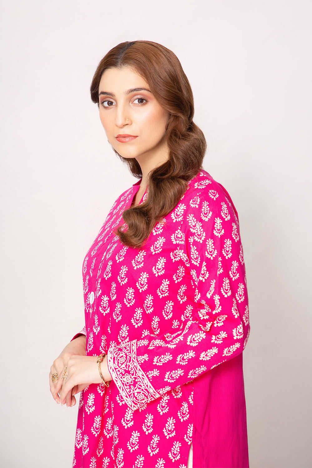 Fuchia - Block Printed Shirt