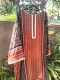 Two Toned Ajrak Kurta