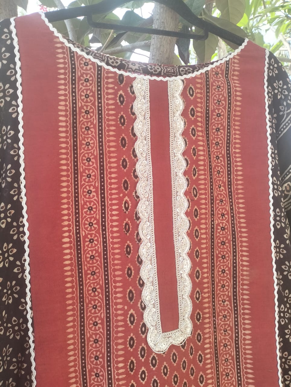 Two Toned Ajrak Kurta